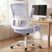 NEO CHAIR Office Desk Gaming Chair Computer High Back Mesh Seat with Rolling Wheels Ergonomic Adjustable Comfy Flip-up Armrests Lumbar Support Height for Home Purple