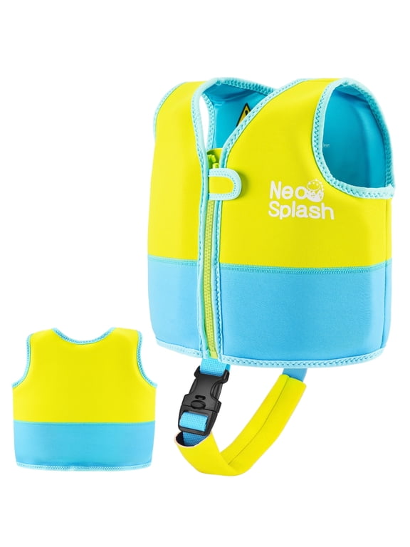 Toddler Swim Vest, Neoprene Life Jacket for Kids Ages 1-3 (24.3-41.8 lbs), Yellow Blue