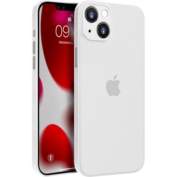 NEOFDC for iPhone 13 [Upgrade Version] Matte Finish Coating Back Cover for iPhone 13 2021 Ultra Thin Case with 0.3 mm Minimalist Design Scratch Resistant (Matte Translucent White)