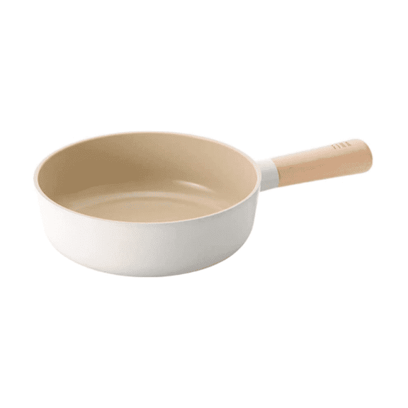 NEOFLAM FIKA Nonstick 7" Mini Baby Frying Wok Pan, Induction, Natural Wood Handle, Ceramic Coating, Made in Korea (18cm)