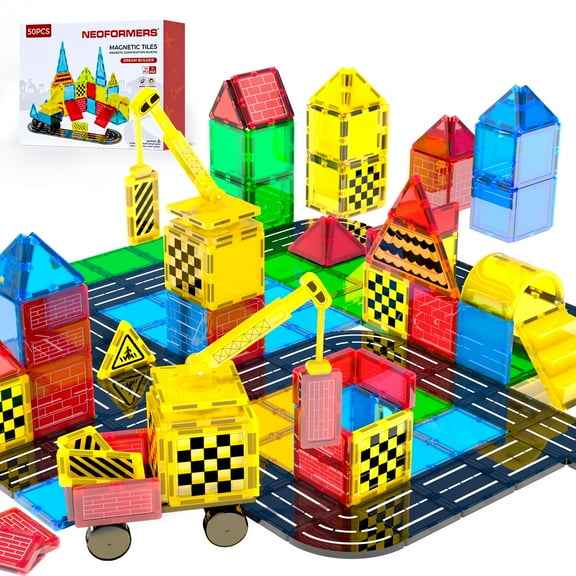 Neoformers 50-Piece Magnetic Tiles Builder Magnetic Construction Set