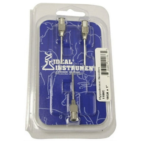 NEOGEN CORPORATION Livestock Injection Needles, 1-In. Stainless Steel, 16-Ga., 3-Pk.