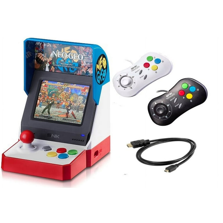 NEOGEO Mini Pro Player Pack Bundle - USA Version - Includes 2 Game Pads (1  Black & 1 White) and HDMI Cable 