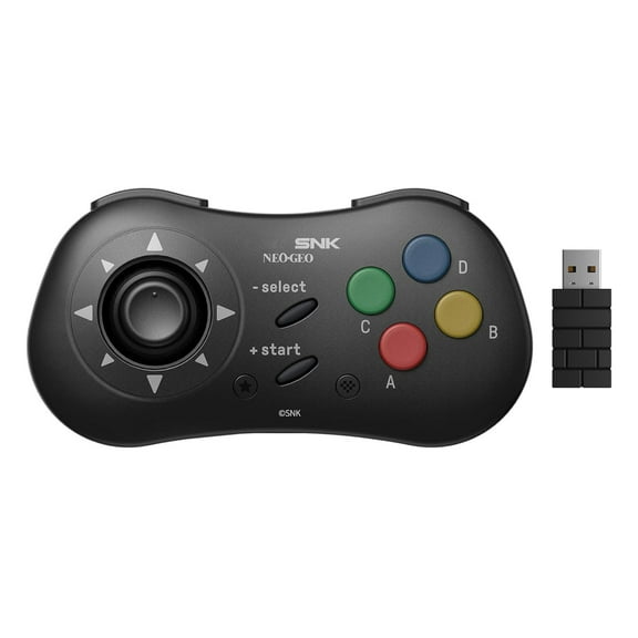 NEOGEO Wireless Controller for Windows, Android, and NEOGEO mini with Classic Click-Style Joystick - (Black)