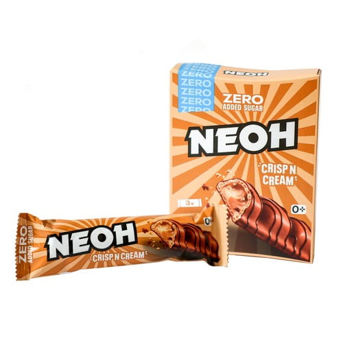 NEOH Crisp & Cream Bar Multipack, No Added Sugar, High Fibre 3 bars, British Import (Pack of 3)