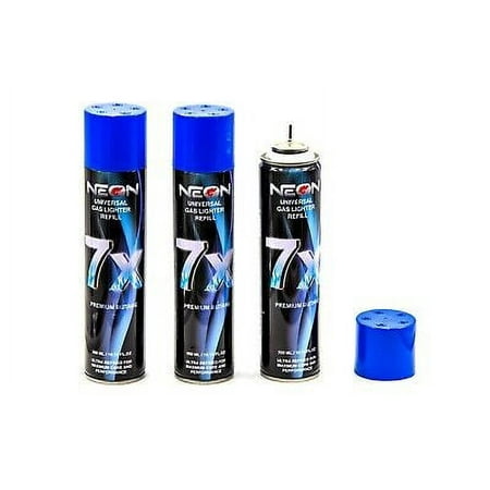 NEON 300 mL Refined Butane Lighter Fluids with 5 Universal Adapters (3 Pack)