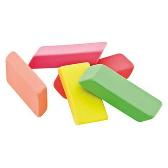 Baumgartens Neon Pencil Erasers Assorted Colors (74001)