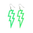 thumbnail image 1 of NEON LIGHTNING Flash Earrings Funky Kitsch 80s 90s Punk Rock Bolt UK celebration, 1 of 8