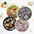 thumbnail image 1 of NEONWE 4 Set Embroidery Kit for Adult Beginner, Hummingbird Flower Patterns Funny Simple Arts & Crafts Set, with Hoop, Colored Threads, Needles, and Instructions, 1 of 7