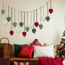 NEONWE Christmas Large Macrame Wall Hanging, Boho Handmade Woven Leaf Tassel Tapestry Chic Home Decor for Living Room Bedroom Nursery,47.24x29.53 Inch(Red Green White)