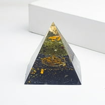 NEONWE Black Pyramid Healing Crystal, Nature Reiki Healing Chakra Crushed Stone Jewelry, for Positive Energy Stress Reduce Healing Meditation Attract Lucky Desktop Decor