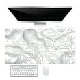thumbnail image 1 of NEONWE Topographic Gaming Mouse Pad, Modern Abstract Geometric Lines Large Desk Mat, with Non-slip Base Stitched Edge Minimalist Keyboard Mat for Work Game Office Home, 31.5 X 15.75 Inch,White, 1 of 6