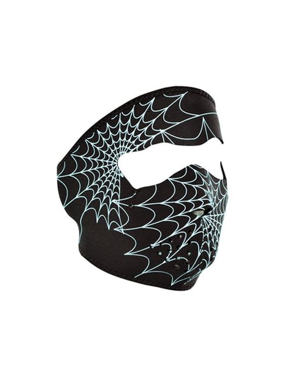 NEOPRENE FACE MASK, GLOW IN THE DARK SPIDERWEB