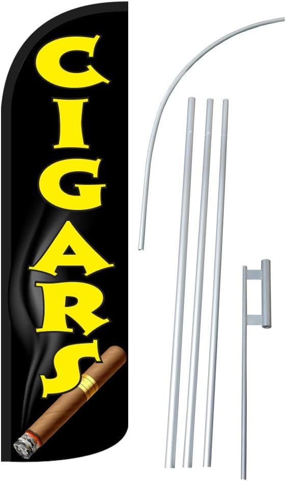 We Buy Gold Black Super Flag & Pole Kit | Flags Importer | 16ft Advertising Swooper Flag Kit
