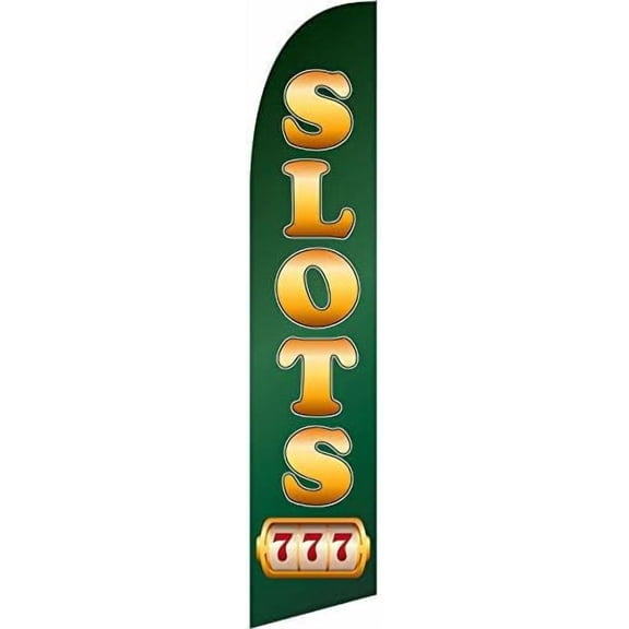 NEOPlex - "Slots (Green)" 12-Foot Windless Swooper Feather Flag (Flag ONLY)$$Other