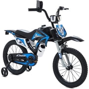 NEORIVER 16 Inch Motocross Style Kids Bike   Training Wheels, Roaring Sound Maker, Number Plate & Dashboard Included   Easy Assembly   Ages 3-12 Boys Girls