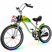 NEORIVER 20" Kids Bike Retro Motorcycle Style, Boys Girls Ages 3-12, Front Lights & Music, Adjustable Seat, Kickstand, V-Brake