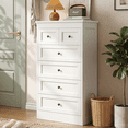 thumbnail image 1 of NEORIVER 6 Drawer Tall Dresser, Modern Farmhouse White Chest of Drawers with Assembly Video Guide, 1 of 7