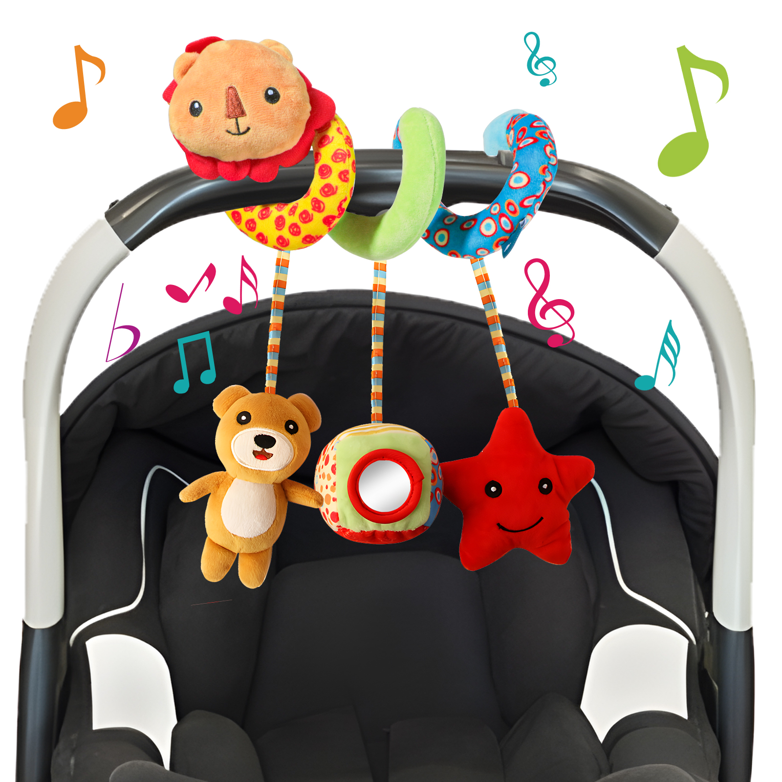 NEOWEEK Car Seat Toys for Baby 012 Months, Spiral Hanging Stroller