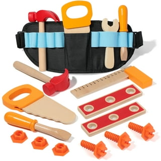 42 PCS Montessori Wooden Toys, Construction Tools Toy Set for for 2+ Year  Old Toddler Workshop - Educational Learning & Pretend Play Kit for Boys and