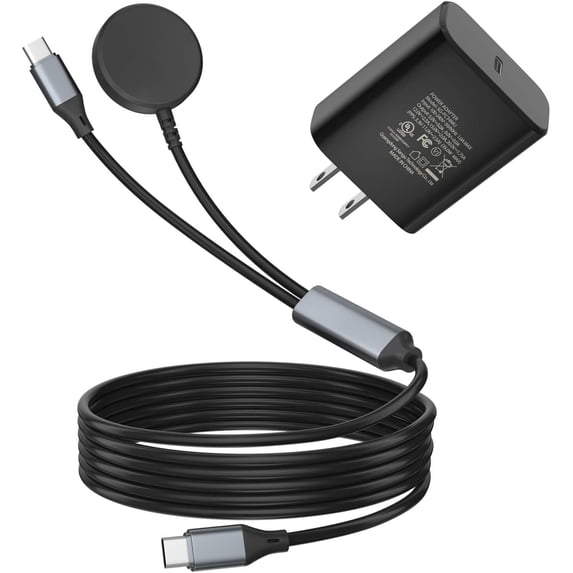 NEOYFC for 2 in 1 Charger Compatible with for Samsung Watch Charger,35W PD Fast Charging for Galaxy Watch 8/7/6/6 Classic/5/5 Pro/4/4 Classic/3/Acitve 2/Active 1, For Galaxy S25/S24/S23/S22/S21/