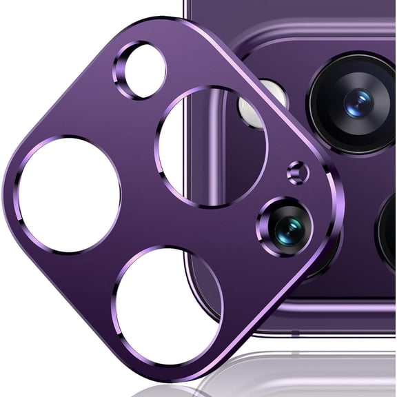 NEOYFC for 2 Pack Camera Lens Protector for iPhone 14 Pro/foriPhone 14 Pro Max Matte Alloy Camera Cover [No Affect Photo ] No Lens Metal Ring Strong Adhesion Camera Protector Case Friendly (Purple)