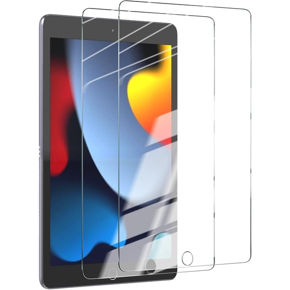 NEOYFC for 2-Pack Screen Protector for iPad 9th/8th/7th Generation [10.2 Inch] (2021/2020/2019), Tempered Glass Film, Impact-Protection, HD, Anti-Shatter, Anti-Scratch, 9H Hardness, Case Friendly