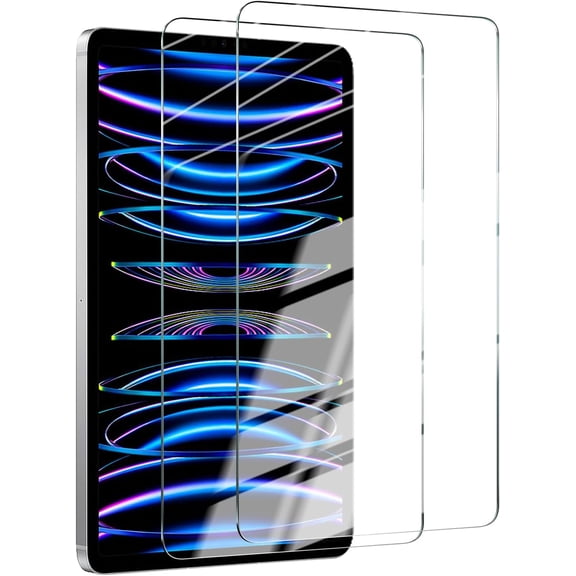 NEOYFC for 2-Pack Screen Protector for iPad Pro 2022 & 2021 & 2020 & 2018 Release [12.9 Inch], Tempered Glass Film, Impact-Protection, HD, Anti-Shatter, Anti-Scratch, 9H Hardness, Case Friendly