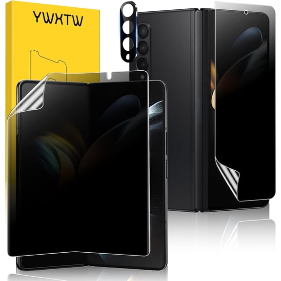 NEOYFC for [3 in 1 for Samsung Galaxy Z Fold 4 Privacy Screen Protector and Camera Lens Protector, 1PCS Outer + 1PCS Inner Soft EPU Screen Protector + 1PCS Camera Cover, Case Friendly