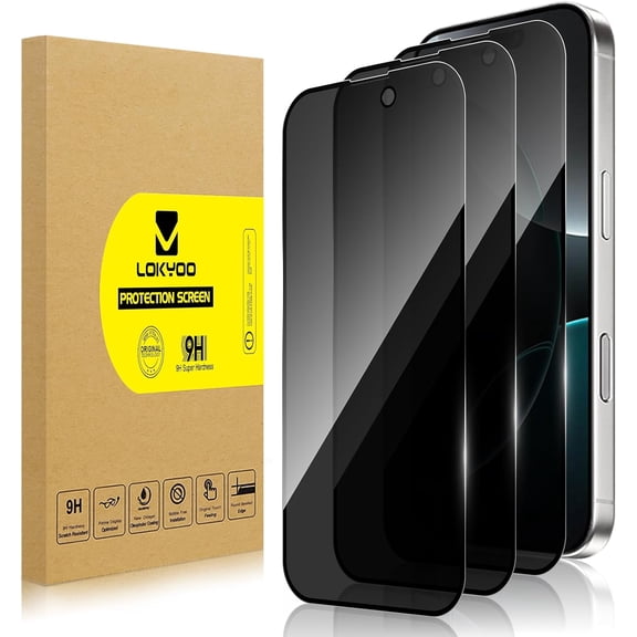 NEOYFC for 3 Pack Privacy Screen Protector for iPhone 16 Pro Max [Anti-Spy Tempered Glass], Ultra HD, Anti-Scratch, Bubble-Free, Easy Install 9H Protective Glass for iPhone 16 Pro Max