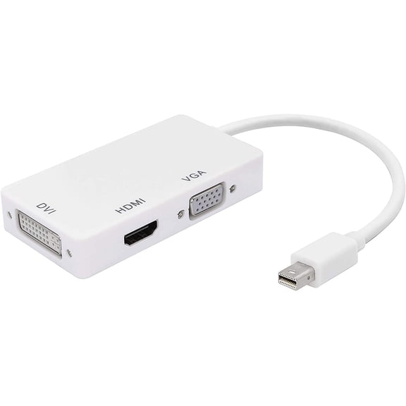 NEOYFC  3-in-1 Mini DP to HDMI, DVI, VGA Adapter 4K Mini Displayport 1.2 Converter,Thunderbolt and Thunderbolt 2 Port Compatible for PC, Projector, Monitor, HDTV