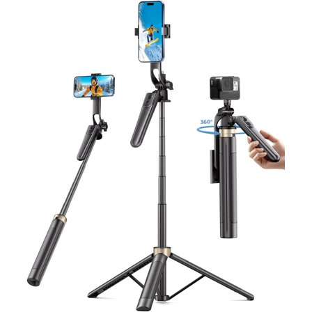 NEOYFC 72" Phone Tripod, Tripod for iPhone with Wireless Remote Control, Portable Selfie Stick for iPhone, Live Streaming, Video Recording, Compatible with Cell Phones, Cameras