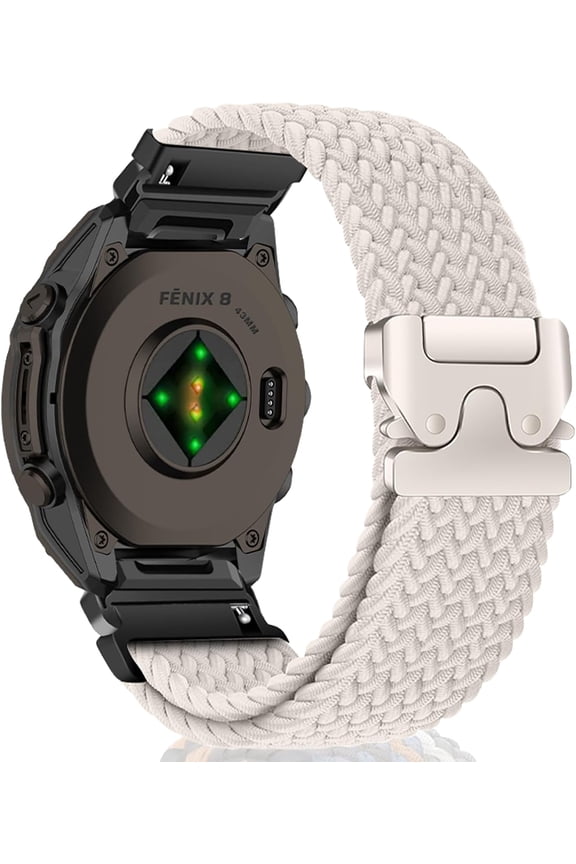 for Bands Band for Garmin Fenix 8 43mm/Descent Mk3S/Descent Mk3Si/Garmin Fenix 7S Pro Solar/Fenix7S, 20mm Nylon Sport Strap for Fenix6S/6S Pro Stretchy Braided - Starlight