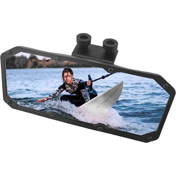 NEOYFC Boat Mirror4"x11" Marine Mirror for Ski Boats Pontoon Boat Water Sport Wakeboarding Surfing with 0.4"-1.15" Windshield Frames