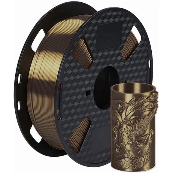 NEOYFC Brown PLA Filament 1.75 mm 3D Printing Filament 1KG 2.2LBS Spool Shine Silky Shiny Metallic Metal PLA 3D Printer Material CC3D Silk PLA