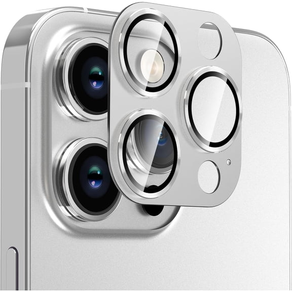 NEOYFC for  Camera Lens Protector Compatible for iPhone 15 Pro /15 Pro Max, [Drop Protection] 9H Tempered Glass Camera Cover screen Metal Ring Case Friendly Scratch Resistant Easy to Install