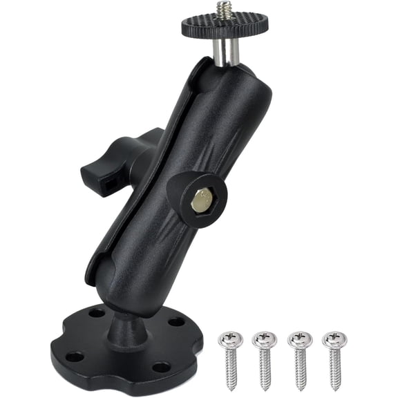 NEOYFC   Camera Wall/Desktop Mount with 1/4"-20 Thread, Aluminum Alloy Arm, Dual Ball Heads, 1-Inch TPU Ball, Free Rotation,Compatible with DSLR, CCTV, RAM B System