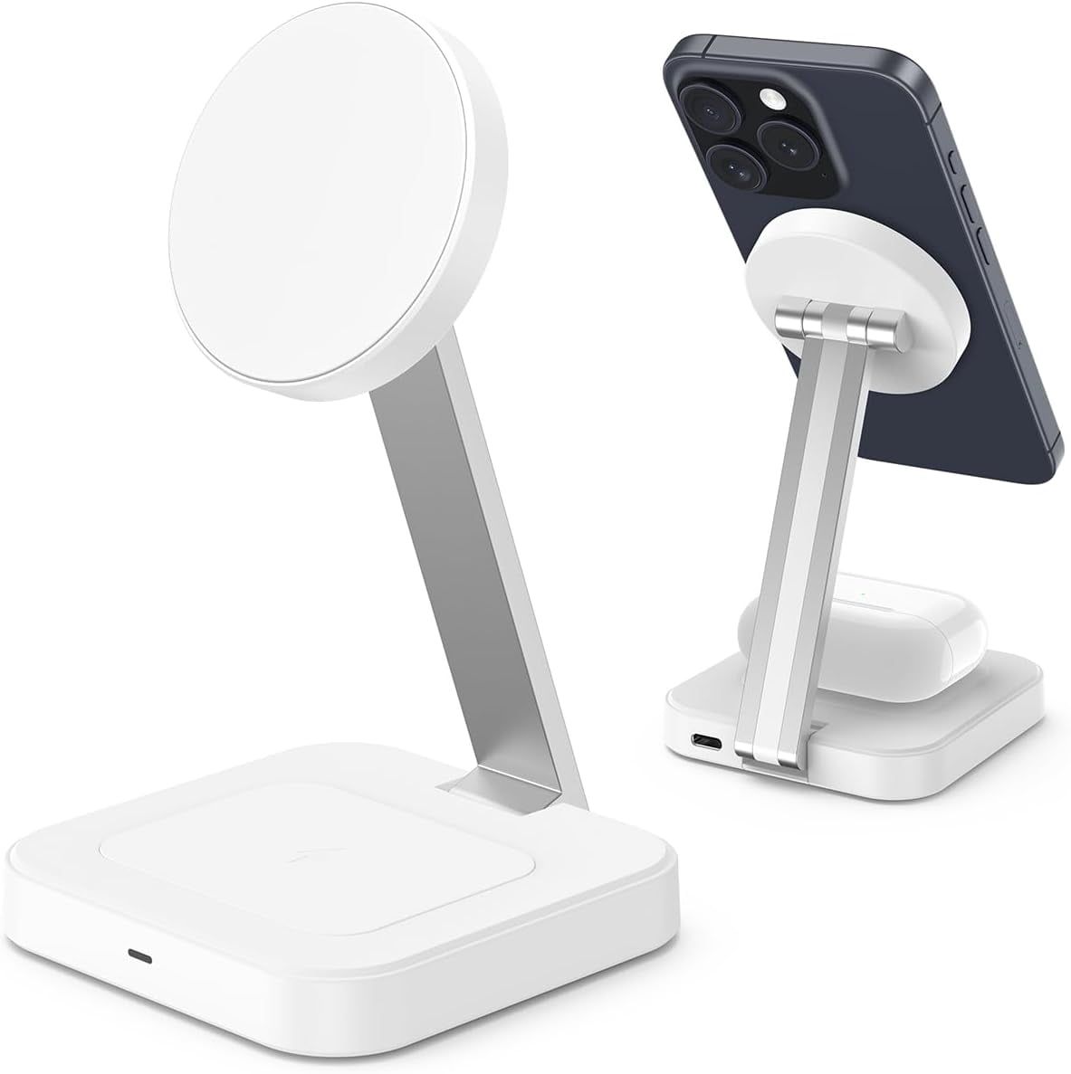 NEOYFC  Charging Station for Magsafe Charger,Portable Wireless Charger for iPhone 16 15 14 13 12 Pro Max/AirPods Pro 4 3 2,Faster Magnetic Charger Stand,Foldable Travel Phone Holder Adjustable Angle