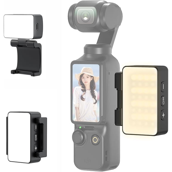 NEOYFC FD-08 Mini Video Light for DJI Osmo Pocket 3, IPX4 Waterproof, 32 LEDs, 2700K-9000K, CRI 95+, 500mAh, Adjustable Brightness/Color Temperature/Angle, Rechargeable Auxiliary Fill Light