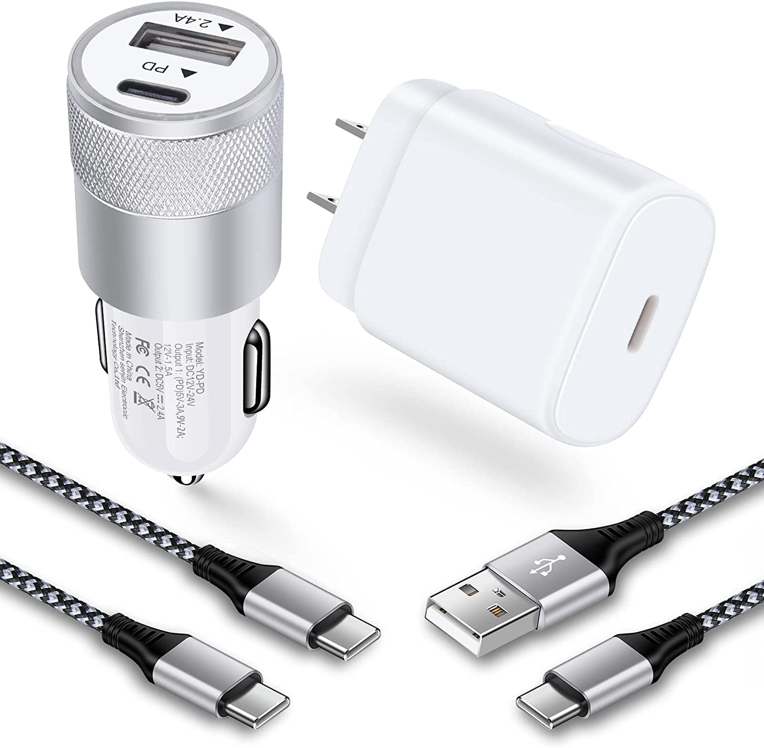 NEOYFC for  Fast Charger Type C for Samsung Galaxy Z Flip 7/6/Fold7/S25 Ultra/S24 FE/A17/A16/A55/A54/A15/ 17, 25W PD PPS USB C Wall Charger 38W Car Adapter+6FT USBC to C Cable