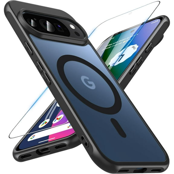 NEOYFC for Google Pixel 10 Pro/Pixel 10 Case [Compatible with MagSafe] Translucent Matte Shockproof Slim Fit Military Grade Drop Proof Protection Cover Phone Case(Black)