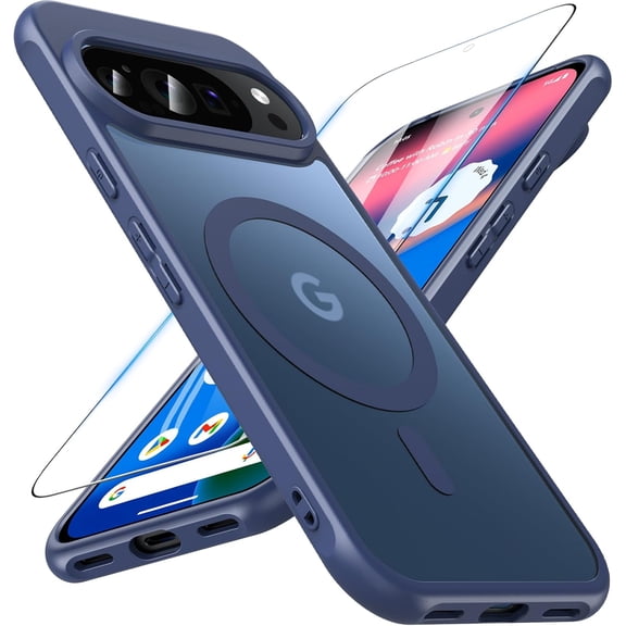 NEOYFC for  Google Pixel 10 Pro/Pixel 10 Case [Compatible with MagSafe] Translucent Matte Shockproof Slim Fit Military Grade Drop Proof Protection Cover Phone Case(Blue)