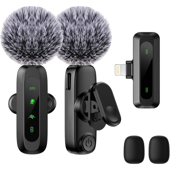 NEOYFC for Lavalier Microphone for iPhone 5-14 / iPad - Professional Noise Reduction Wireless Microphone, Lightning Lapel Mini Microphones for Tiktok, YouTube, Vlog, Recording, Live Streaming