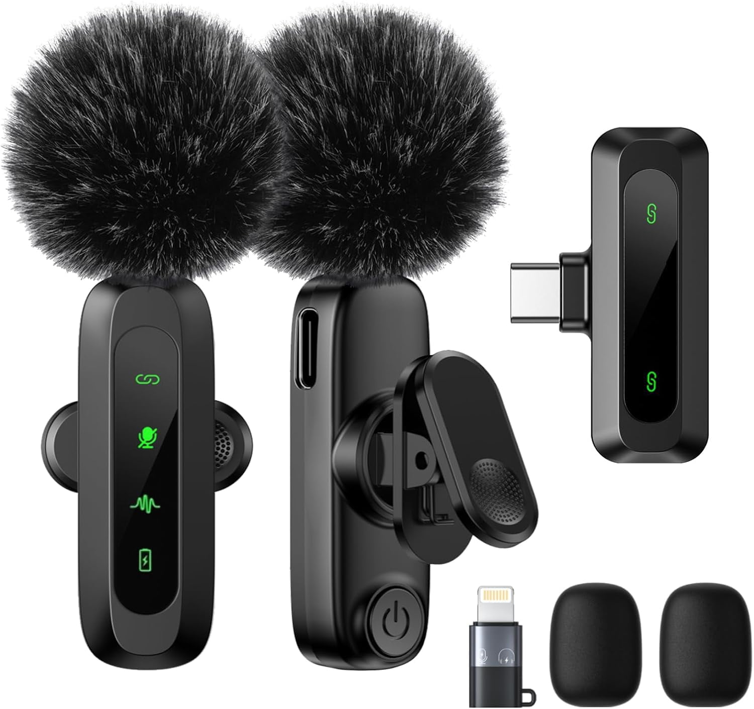 NEOYFC for Lavalier Microphone for iPhone/Android Phone - Professional Noise Reduction Wireless Microphones, USB Type-C Lapel Mini Mic for Tiktok YouTube Video Recording Vlog Live Streaming