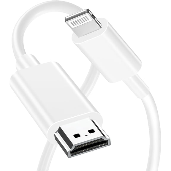 NEOYFC for Lightning to HDMI Adapter, iPhone Digital 1080P HD Video Sync Screen Connector Compatible with iPhone/iPad to TV Projector Monitor No Need Power