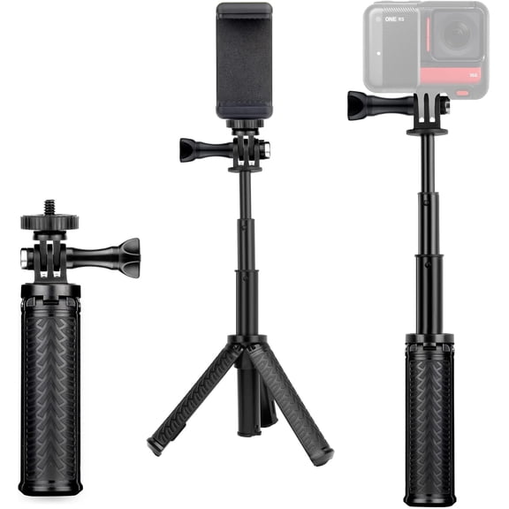 NEOYFC Mini Extendable Selfie Stick for GoPro, Portable Handheld Selfie Stick Tripod Stand for GoPro Hero 13/12/11/10 /9/8/7/6/5/4/3, Session, Fusion, SJCAM, AKASO, Insta360, DJI Osmo Action Camera