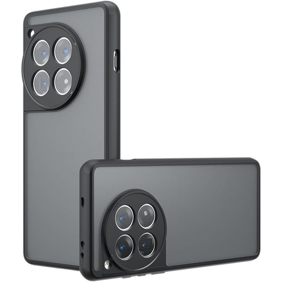 NEOYFC   for OnePlus 12R / Oneplus ACE 3 6.78" Shockproof Bumper Case, Full Lens Protection Ultra-thin Frosted Military Grade Drop Proof Silicone Phone Cover for OnePlus 12R (Translucent Black)