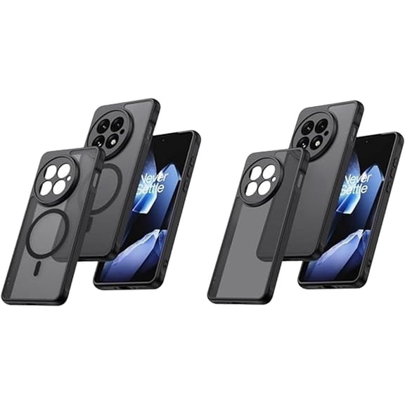 NEOYFC  for OnePlus 13 Case, Compatible with MagSafe, Translucent Matte Shockproof Phone Case with Camera Cover, Slim Thin Yet Military Grade Drop Proof Silicone Bumper Case, Black