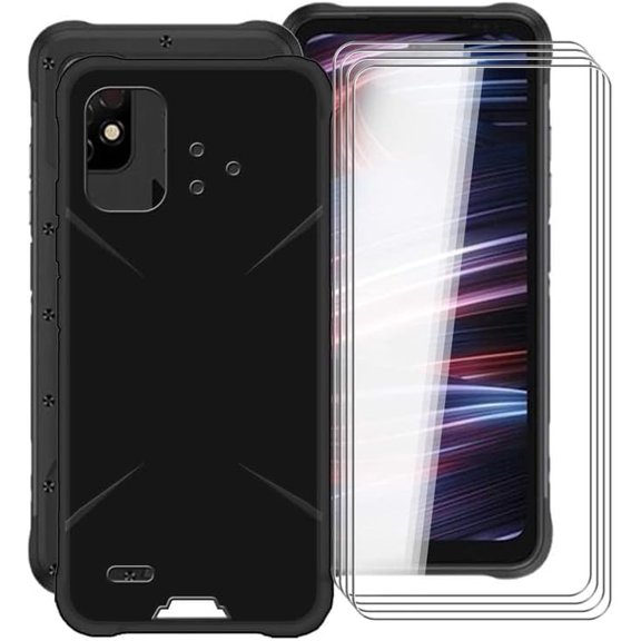 NEOYFC for Phone Case for Umidigi Bison GT2 Pro 5G (6.5") with [4 X Tempered Glass Screen Protector], Ultra-thin Shockproof X Anti-fingerprint Soft TPU Gel Case for Umidigi Bison GT2 Pro 5G - Black