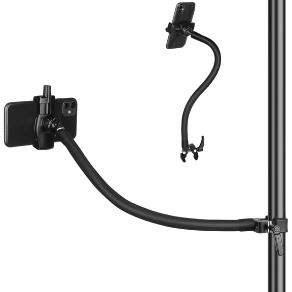 NEOYFC Phone Holder for Mic Stand/Music Stand/Stroller/Treadmill/Spin Bike/Exercise Bicycle,50 cm Long Flexible Gooseneck Arm Super Crab Clamp Mount,Compatible with 3.5~7.5" iPhone Devices